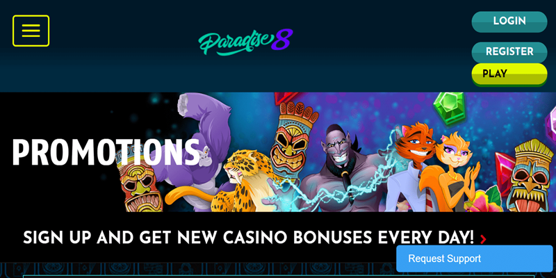 Easy and secure login to Paradise 8 Casino 1